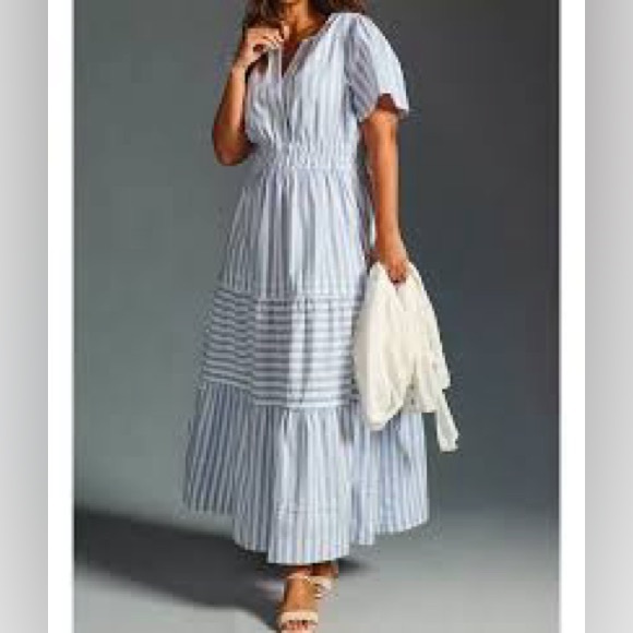 Anthropologie Dresses & Skirts - Anthropologie Blue and White Striped Somerset Maxi Dress